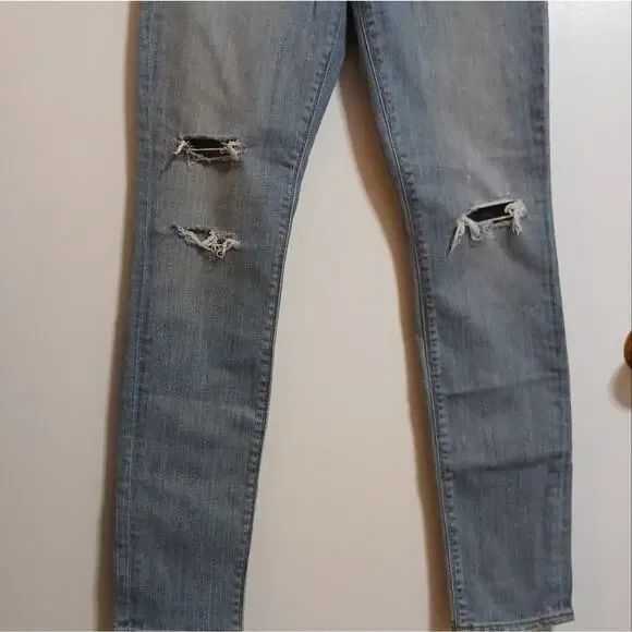 Lucky Brand Bridgette Skinny sz 0/25 light wash distressed - Picture 3 of 13